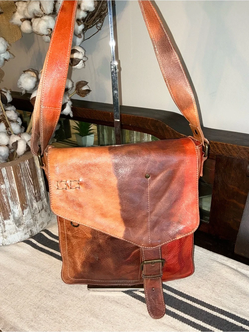Bed Stu Venice Beach Desert Sunset TD Tie Dyed Crossbody Leather Bag Retail $250 - Picture 11 of 13